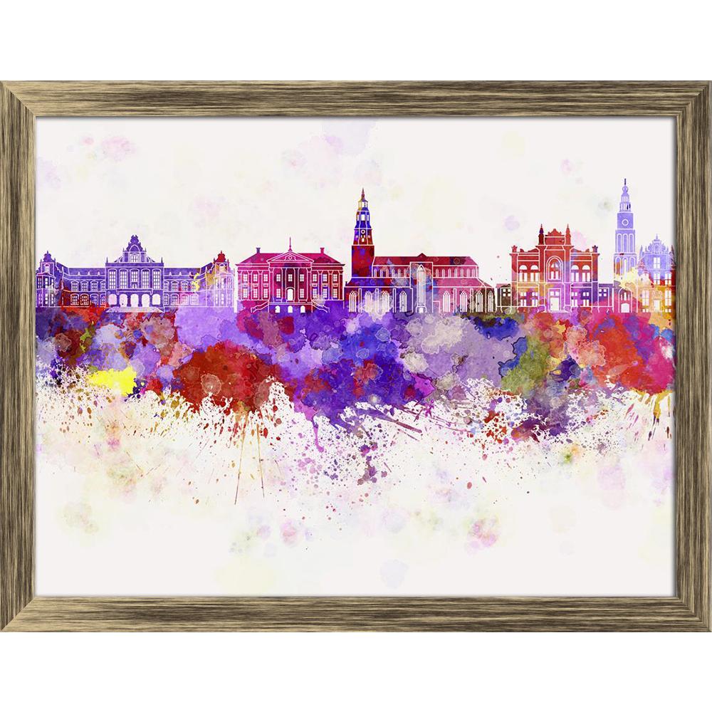 ArtzFolio Groningen, Netherlands, Skyline in Watercolor Canvas Painting Synthetic Frame-Paintings Synthetic Framing-AZ5006634ART_FR_RF_R-0-Image Code 5006634 Vishnu Image Folio Pvt Ltd, IC 5006634, ArtzFolio, Paintings Synthetic Framing, Places, Fine Art Reprint, groningen, netherlands, skyline, in, watercolor, canvas, painting, synthetic, frame, framed, print, wall, for, living, room, with, poster, pitaara, box, large, size, drawing, art, split, big, office, reception, photography, of, kids, panel, designe