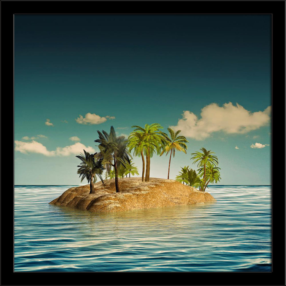 Abstract Beauty Island in the Sea Painting Poster Frame - Regular Art Framed - ArtzFolio.com