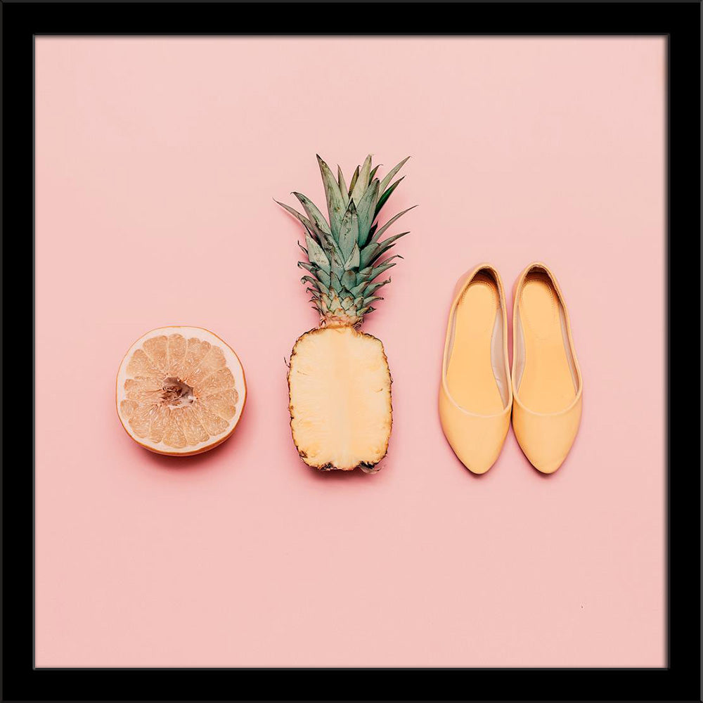 Minimalism Fashion Concept Painting Poster Frame-Regular Art Framed-REG_FR-IC 5006639 IC 5006639, Abstract Expressionism, Abstracts, Comedy, Cuisine, Fashion, Food, Food and Beverage, Food and Drink, Fruit and Vegetable, Fruits, Hipster, Humor, Humour, Minimalism, Semi Abstract, Signs, Signs and Symbols, Tropical, concept, painting, poster, frame, pineapple, pastel, background, shoes, grapefruit, abstract, beach, beauty, bright, citrus, crazy, design, diet, emotions, exclusive, fancy, female, fool, fresh, f