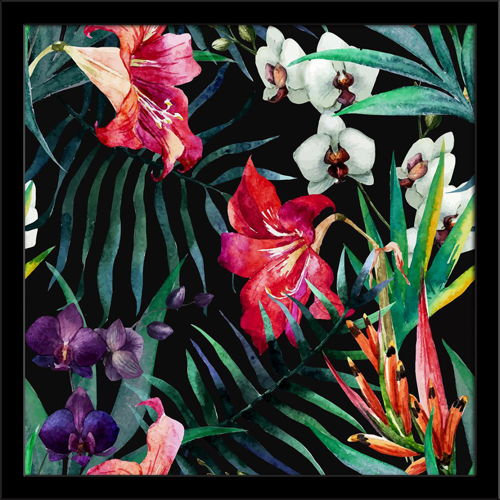 Watercolor Tropical Flowers Artwork Painting Poster Frame-Regular Art Framed-REG_FR-IC 5006646 IC 5006646, Art and Paintings, Black and White, Botanical, Fashion, Floral, Flowers, Hawaiian, Illustrations, Nature, Paintings, Patterns, Scenic, Signs, Signs and Symbols, Tropical, Watercolour, White, watercolor, artwork, painting, poster, frame, pattern, background, leaves, beautiful, bright, colorful, design, drawn, exotic, flower, garden, illustration, jungle, leaf, like, lily, new, orchid, palm, paradise, pi