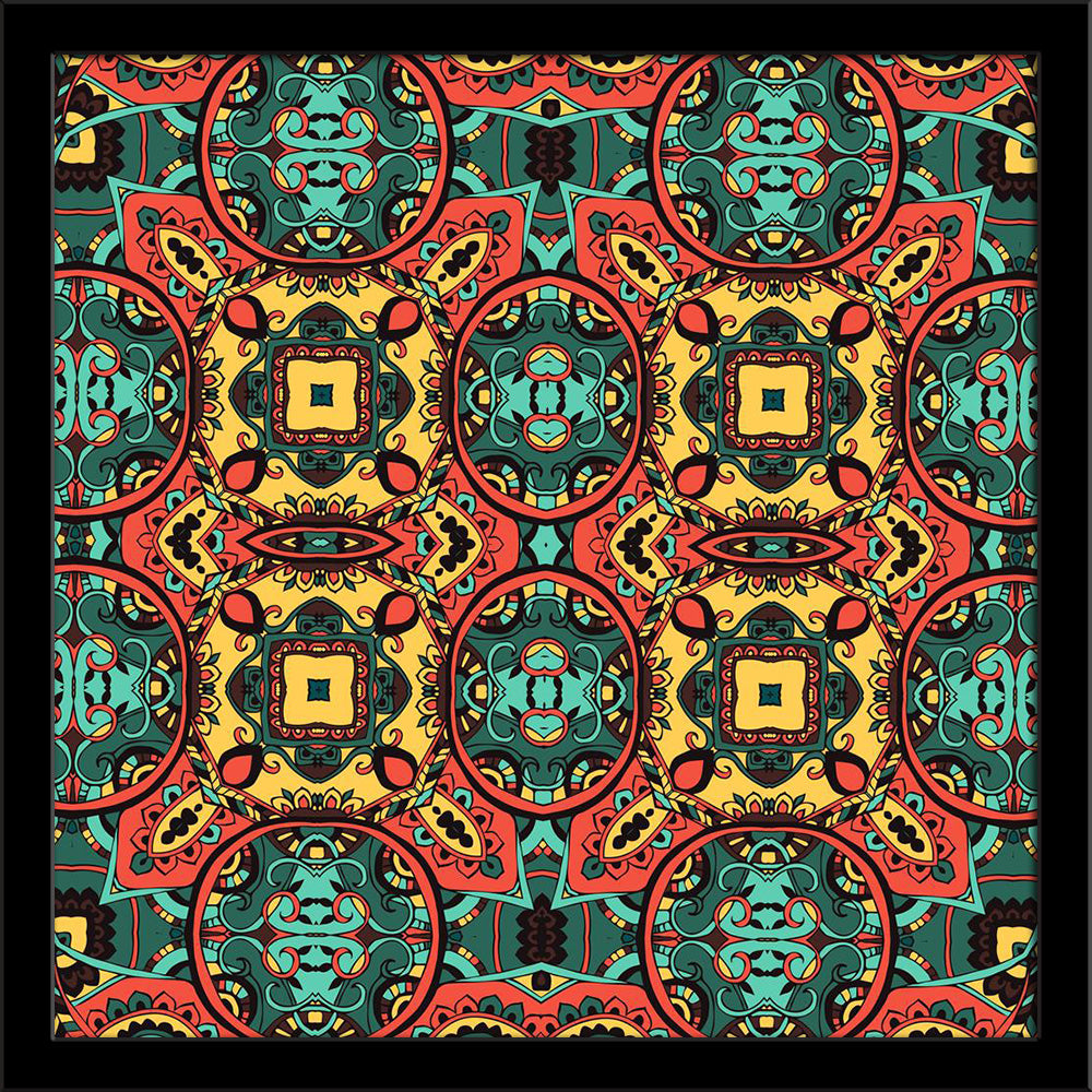 Abstract Traditional Motif Ornament Concept Painting Poster Frame - Regular Art Framed - ArtzFolio.com
