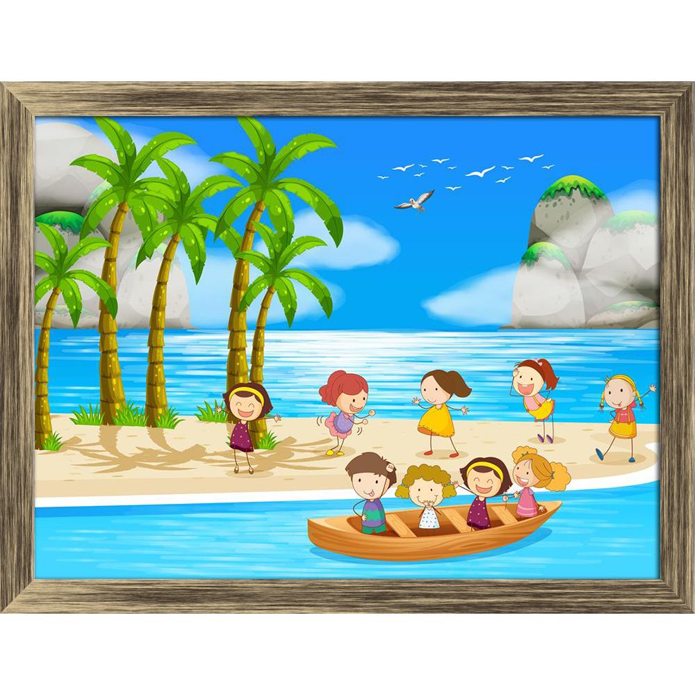 ArtzFolio Children Playing Rowing A Boat In The Ocean Canvas Painting-Paintings Wooden Framing-AZ5006667ART_FR_RF_R-0-Image Code 5006667 Vishnu Image Folio Pvt Ltd, IC 5006667, ArtzFolio, Paintings Wooden Framing, Kids, Landscapes, Digital Art, children, playing, rowing, a, boat, in, the, ocean, canvas, painting, framed, print, wall, for, living, room, with, frame, poster, pitaara, box, large, size, drawing, art, split, big, office, reception, photography, of, panel, designer, decorative, amazonbasics, repr