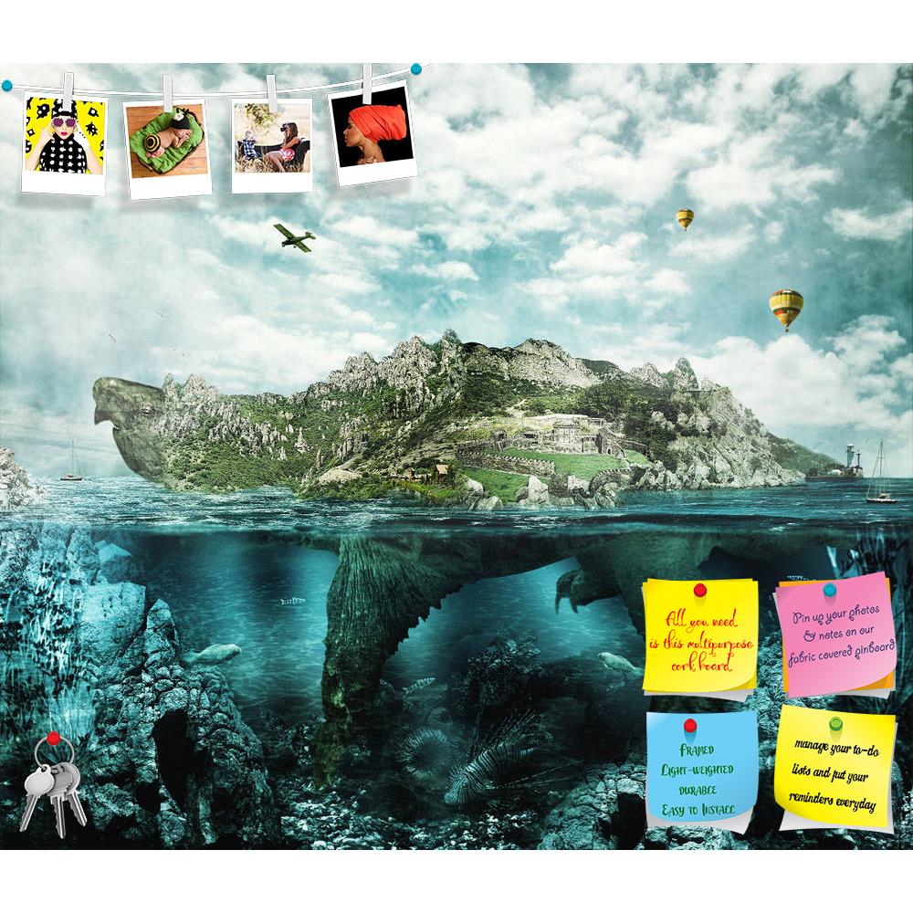 ArtzFolio Huge Turtle In Ocean Overgrown Forests & Mountains Printed Bulletin Board Notice Pin Board Soft Board | Frameless-Bulletin Boards Frameless-AZ5006714BLB_FL_RF_R-0-Image Code 5006714 Vishnu Image Folio Pvt Ltd, IC 5006714, ArtzFolio, Bulletin Boards Frameless, Conceptual, Landscapes, Digital Art, huge, turtle, in, ocean, overgrown, forests, mountains, printed, bulletin, board, notice, pin, soft, frameless, summer, beauty, beautiful, fantasy, sea, water, fish, travel, vacation, fairy, sky, clouds, u