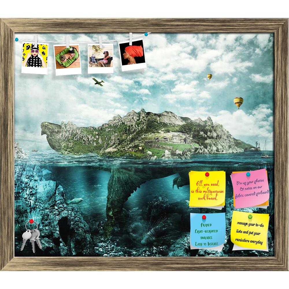 ArtzFolio Huge Turtle In Ocean Overgrown Forests & Mountains Printed Bulletin Board Notice Pin Board Soft Board | Framed-Bulletin Boards Framed-AZ5006714BLB_FR_RF_R-0-Image Code 5006714 Vishnu Image Folio Pvt Ltd, IC 5006714, ArtzFolio, Bulletin Boards Framed, Conceptual, Landscapes, Digital Art, huge, turtle, in, ocean, overgrown, forests, mountains, printed, bulletin, board, notice, pin, soft, framed, summer, beauty, beautiful, fantasy, sea, water, fish, travel, vacation, fairy, sky, clouds, underwater, w
