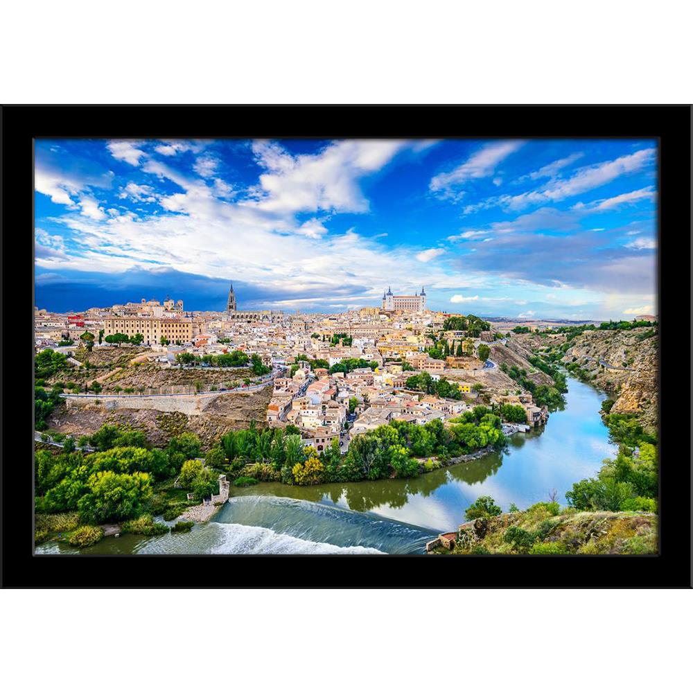 Toledo, Spain Old Town Skyline On The Tagus River Painting Poster Frame-Regular Art Framed-REG_FR-IC 5006721 IC 5006721, Ancient, Architecture, Cities, City Views, Historical, Landmarks, Landscapes, Medieval, Places, Scenic, Skylines, Spanish, Vintage, toledo, spain, old, town, skyline, on, the, tagus, river, painting, poster, frame, aerial, alcazar, architectural, castle, cathedral, city, cityscape, day, downtown, el, europe, european, historic, iberian, la, landmark, landscape, location, place, scene, str