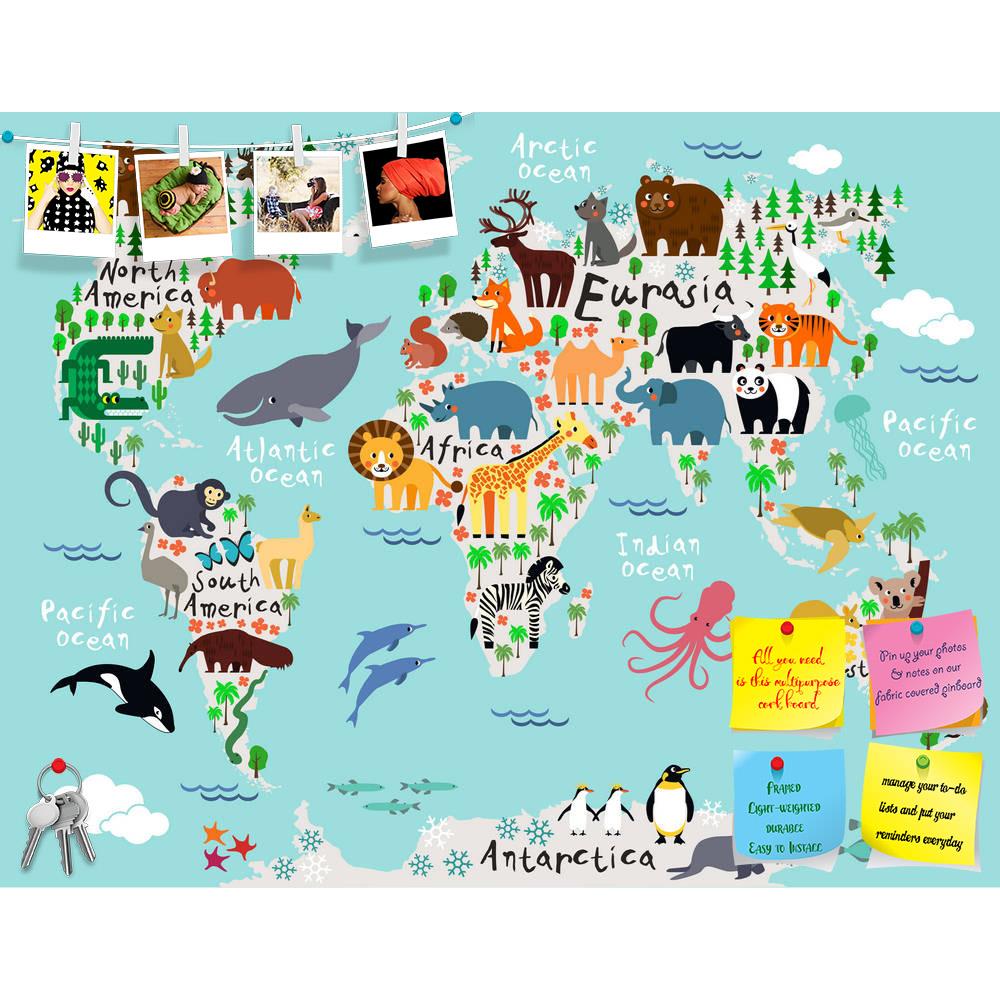 ArtzFolio Animal Map Of The World For Children & Kids Printed Bulletin Board Notice Pin Board Soft Board | Frameless-Bulletin Boards Frameless-AZ5006736BLB_FL_RF_R-0-Image Code 5006736 Vishnu Image Folio Pvt Ltd, IC 5006736, ArtzFolio, Bulletin Boards Frameless, Kids, Places, Digital Art, animal, map, of, the, world, for, children, printed, bulletin, board, notice, pin, soft, frameless, pin up board, push pin board, extra large cork board, big pin board, notice board, small bulletin board, cork board, wall 