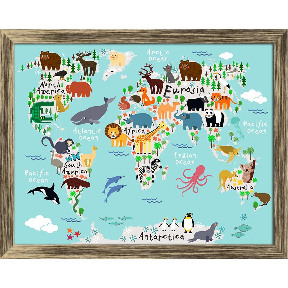 ArtzFolio Animal Map Of The World For Children Kids Canvas Painting Synthetic Frame-Paintings Synthetic Framing-AZ5006736ART_FR_RF_R-0-Image Code 5006736 Vishnu Image Folio Pvt Ltd, IC 5006736, ArtzFolio, Paintings Synthetic Framing, Kids, Places, Digital Art, animal, map, of, the, world, for, children, canvas, painting, synthetic, frame, framed, print, wall, living, room, with, poster, pitaara, box, large, size, drawing, art, split, big, office, reception, photography, panel, designer, decorative, amazonba