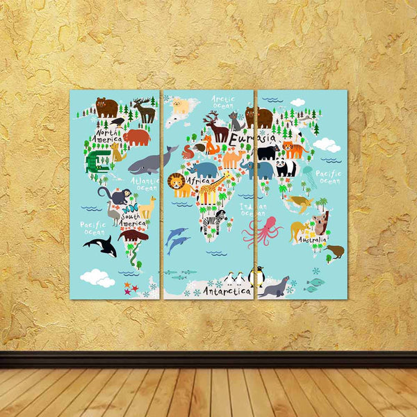 ArtzFolio Animal Map Of The World For Children Kids Split Art Painting Panel on Sunboard-Split Art Panels-AZ5006736SPL_FR_RF_R-0-Image Code 5006736 Vishnu Image Folio Pvt Ltd, IC 5006736, ArtzFolio, Split Art Panels, Kids, Places, Digital Art, animal, map, of, the, world, for, children, split, art, painting, panel, on, sunboard, framed, canvas, print, wall, living, room, with, frame, poster, pitaara, box, large, size, drawing, big, office, reception, photography, designer, decorative, amazonbasics, reprint,