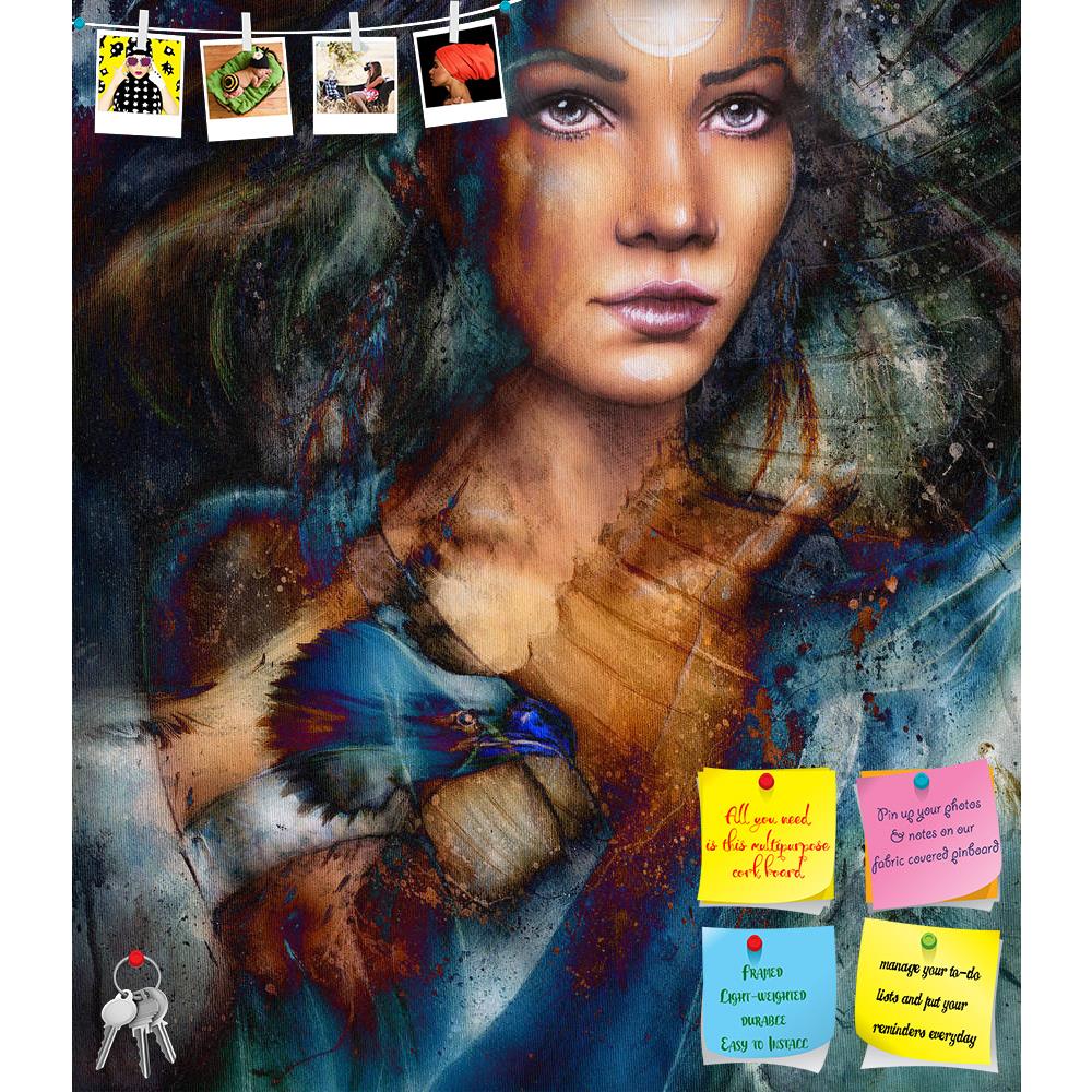 ArtzFolio Young Indian Woman With Feather & Tattoo Printed Bulletin Board Notice Pin Board Soft Board | Frameless-Bulletin Boards Frameless-AZ5006737BLB_FL_RF_R-0-Image Code 5006737 Vishnu Image Folio Pvt Ltd, IC 5006737, ArtzFolio, Bulletin Boards Frameless, Portraits, Fine Art Reprint, young, indian, woman, with, feather, tattoo, printed, bulletin, board, notice, pin, soft, frameless, art, artwork, native, american, america, warrior, black, white, ethnic, feathers, headdress, beautiful, detailed, realisti