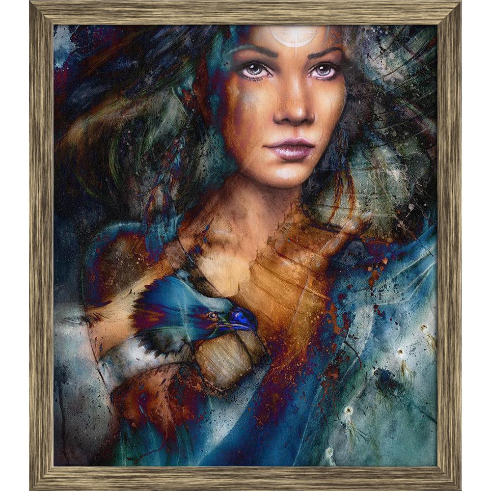 ArtzFolio Young Indian Woman With Feather Tattoo Canvas Painting Synthetic Frame-Paintings Synthetic Framing-AZ5006737ART_FR_RF_R-0-Image Code 5006737 Vishnu Image Folio Pvt Ltd, IC 5006737, ArtzFolio, Paintings Synthetic Framing, Portraits, Fine Art Reprint, young, indian, woman, with, feather, tattoo, canvas, painting, synthetic, frame, framed, print, wall, for, living, room, poster, pitaara, box, large, size, drawing, art, split, big, office, reception, photography, of, kids, panel, designer, decorative,