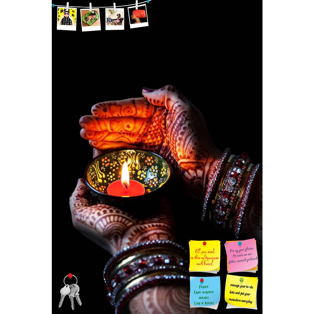 ArtzFolio Woman Hands With Henna Holding Lit Candle Printed Bulletin Board Notice Pin Board Soft Board | Frameless-Bulletin Boards Frameless-AZ5006765BLB_FL_RF_R-0-Image Code 5006765 Vishnu Image Folio Pvt Ltd, IC 5006765, ArtzFolio, Bulletin Boards Frameless, Religious, Traditional, Photography, woman, hands, with, henna, holding, lit, candle, printed, bulletin, board, notice, pin, soft, frameless, diwali, divali, light, glow, burn, flame, fire, festival, love, mehendi, mehndi, wedding, bride, female, hand