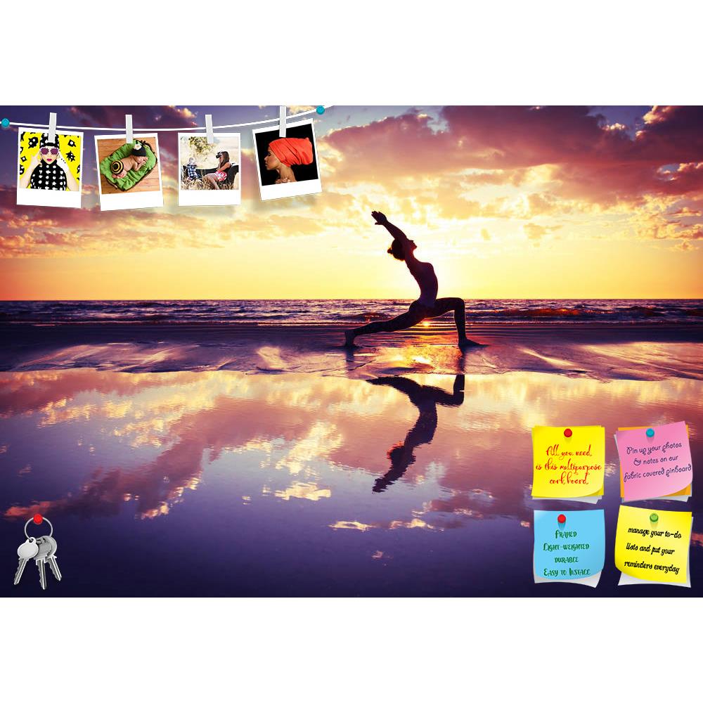ArtzFolio Woman Practicing Yoga On The Beach At Sunset Printed Bulletin Board Notice Pin Board Soft Board | Frameless-Bulletin Boards Frameless-AZ5006826BLB_FL_RF_R-0-Image Code 5006826 Vishnu Image Folio Pvt Ltd, IC 5006826, ArtzFolio, Bulletin Boards Frameless, Landscapes, Sports, Photography, woman, practicing, yoga, on, the, beach, at, sunset, printed, bulletin, board, notice, pin, soft, frameless, sea, silhouette, sky, meditation, exercise, ocean, relax, body, nature, people, practice, healthy, fitness