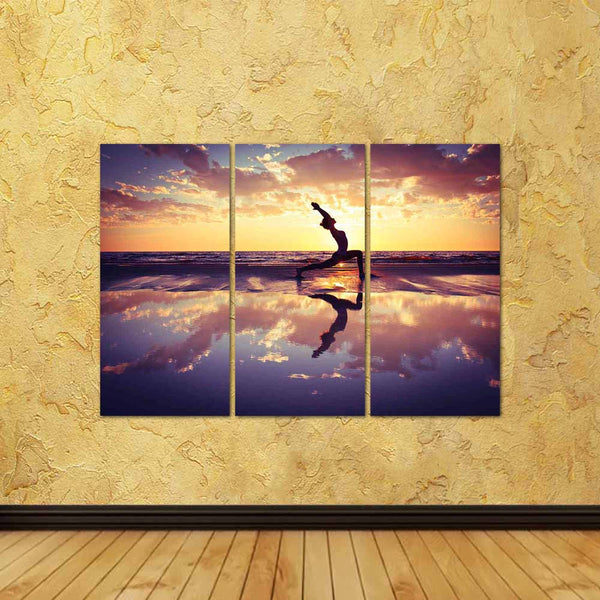 ArtzFolio Woman Practicing Yoga On The Beach At Sunset Split Art Painting Panel on Sunboard-Split Art Panels-AZ5006826SPL_FR_RF_R-0-Image Code 5006826 Vishnu Image Folio Pvt Ltd, IC 5006826, ArtzFolio, Split Art Panels, Landscapes, Sports, Photography, woman, practicing, yoga, on, the, beach, at, sunset, split, art, painting, panel, sunboard, framed, canvas, print, wall, for, living, room, with, frame, poster, pitaara, box, large, size, drawing, big, office, reception, of, kids, designer, decorative, amazon