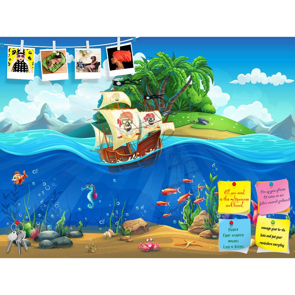 ArtzFolio Cartoon Underwater World Printed Bulletin Board Notice Pin Board Soft Board | Frameless-Bulletin Boards Frameless-AZ5006849BLB_FL_RF_R-0-Image Code 5006849 Vishnu Image Folio Pvt Ltd, IC 5006849, ArtzFolio, Bulletin Boards Frameless, Animals, Kids, Digital Art, cartoon, underwater, world, printed, bulletin, board, notice, pin, soft, frameless, fish, plants, island, ship, pin up board, push pin board, extra large cork board, big pin board, notice board, small bulletin board, cork board, wall notice