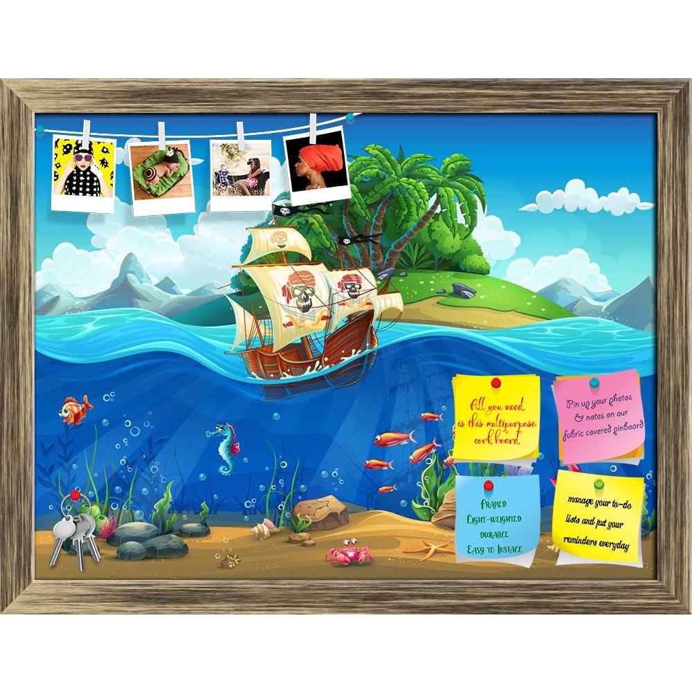 ArtzFolio Cartoon Underwater World Printed Bulletin Board Notice Pin Board Soft Board | Framed-Bulletin Boards Framed-AZ5006849BLB_FR_RF_R-0-Image Code 5006849 Vishnu Image Folio Pvt Ltd, IC 5006849, ArtzFolio, Bulletin Boards Framed, Animals, Kids, Digital Art, cartoon, underwater, world, printed, bulletin, board, notice, pin, soft, framed, fish, plants, island, ship, pin up board, push pin board, extra large cork board, big pin board, notice board, small bulletin board, cork board, wall notice board, gian
