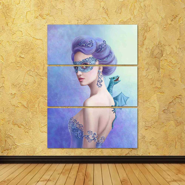 ArtzFolio Fantasy Winter Snow Queen In Mask With Blue Dragon Split Art Painting Panel on Sunboard-Split Art Panels-AZ5006872SPL_FR_RF_R-0-Image Code 5006872 Vishnu Image Folio Pvt Ltd, IC 5006872, ArtzFolio, Split Art Panels, Fantasy, Portraits, Digital Art, winter, snow, queen, in, mask, with, blue, dragon, split, art, painting, panel, on, sunboard, framed, canvas, print, wall, for, living, room, frame, poster, pitaara, box, large, size, drawing, big, office, reception, photography, of, kids, designer, dec
