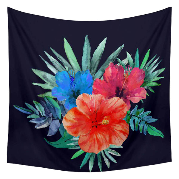 ArtzFolio Abstract Watercolor Hibiscus Flowers D1 Fabric Tapestry Wall Hanging-Tapestries-AZ5006890TAP_RF_R-0-Image Code 5006890 Vishnu Image Folio Pvt Ltd, IC 5006890, ArtzFolio, Tapestries, Floral, Fine Art Reprint, abstract, watercolor, hibiscus, flowers, d1, canvas, fabric, painting, tapestry, wall, art, hanging, hand, painted, background., red, orange, blue, green, leaves, dark, bakground., design, for, invitation, wedding, greeting, cards, print., vector, illustration., room tapestry, hanging tapestry