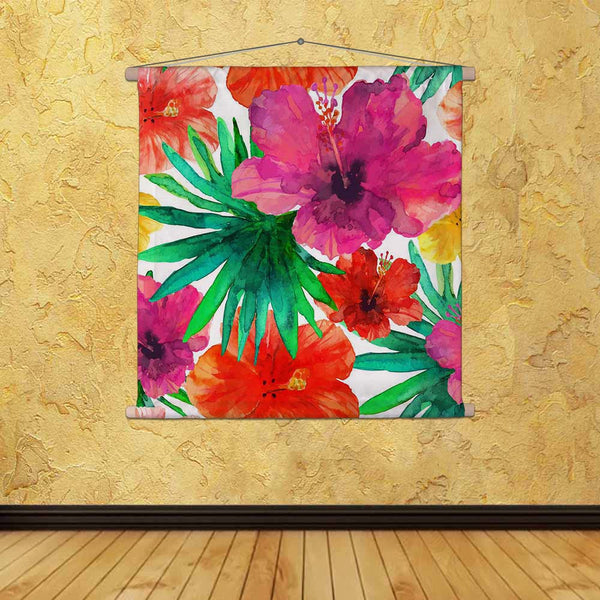 ArtzFolio Abstract Watercolor Hibiscus Flowers D2 Fabric Painting Tapestry Scroll Art Hanging-Scroll Art-AZ5006891TAP_RF_R-0-Image Code 5006891 Vishnu Image Folio Pvt Ltd, IC 5006891, ArtzFolio, Scroll Art, Floral, Fine Art Reprint, abstract, watercolor, hibiscus, flowers, d2, canvas, fabric, painting, tapestry, scroll, art, hanging, seamless, hand, painted, background., tropical, red, orange, green, palm, leaves., vector, illustration., tapestries, room tapestry, hanging tapestry, huge tapestry, amazonbasi