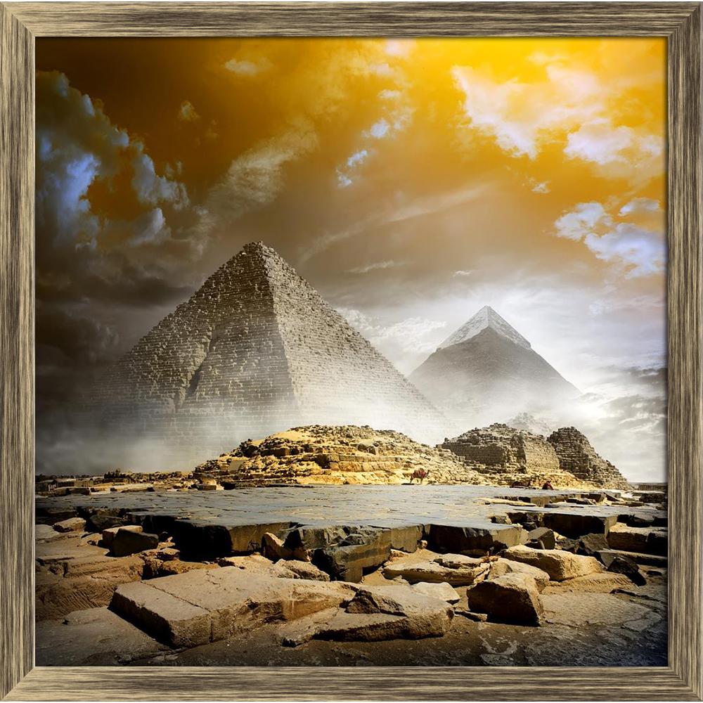 ArtzFolio Orange Storm Clouds Fog Over Egyptian Pyramids Canvas Painting Synthetic Frame-Paintings Synthetic Framing-AZ5006960ART_FR_RF_R-0-Image Code 5006960 Vishnu Image Folio Pvt Ltd, IC 5006960, ArtzFolio, Paintings Synthetic Framing, Places, Religious, Photography, orange, storm, clouds, fog, over, egyptian, pyramids, canvas, painting, synthetic, frame, framed, print, wall, for, living, room, with, poster, pitaara, box, large, size, drawing, art, split, big, office, reception, of, kids, panel, designer