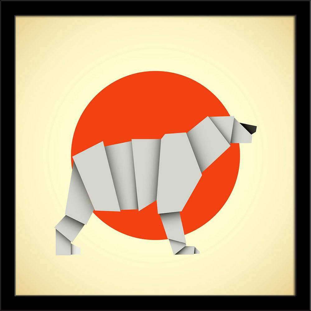 Origami Polar Bear Painting Poster Frame-Regular Art Framed-REG_FR-IC 5007002 IC 5007002, Animals, Art and Paintings, Decorative, Signs, Signs and Symbols, Wildlife, origami, polar, bear, painting, poster, frame, animal, art, artistic, creative, danger, dangers, decor, decoration, decorations, design, designs, fold, folded, handmade, mammal, mammals, paper, papers, wild, work, working, artzfolio, wall decor for living room, wall frames for living room, frames for living room, wall art, canvas painting, wall