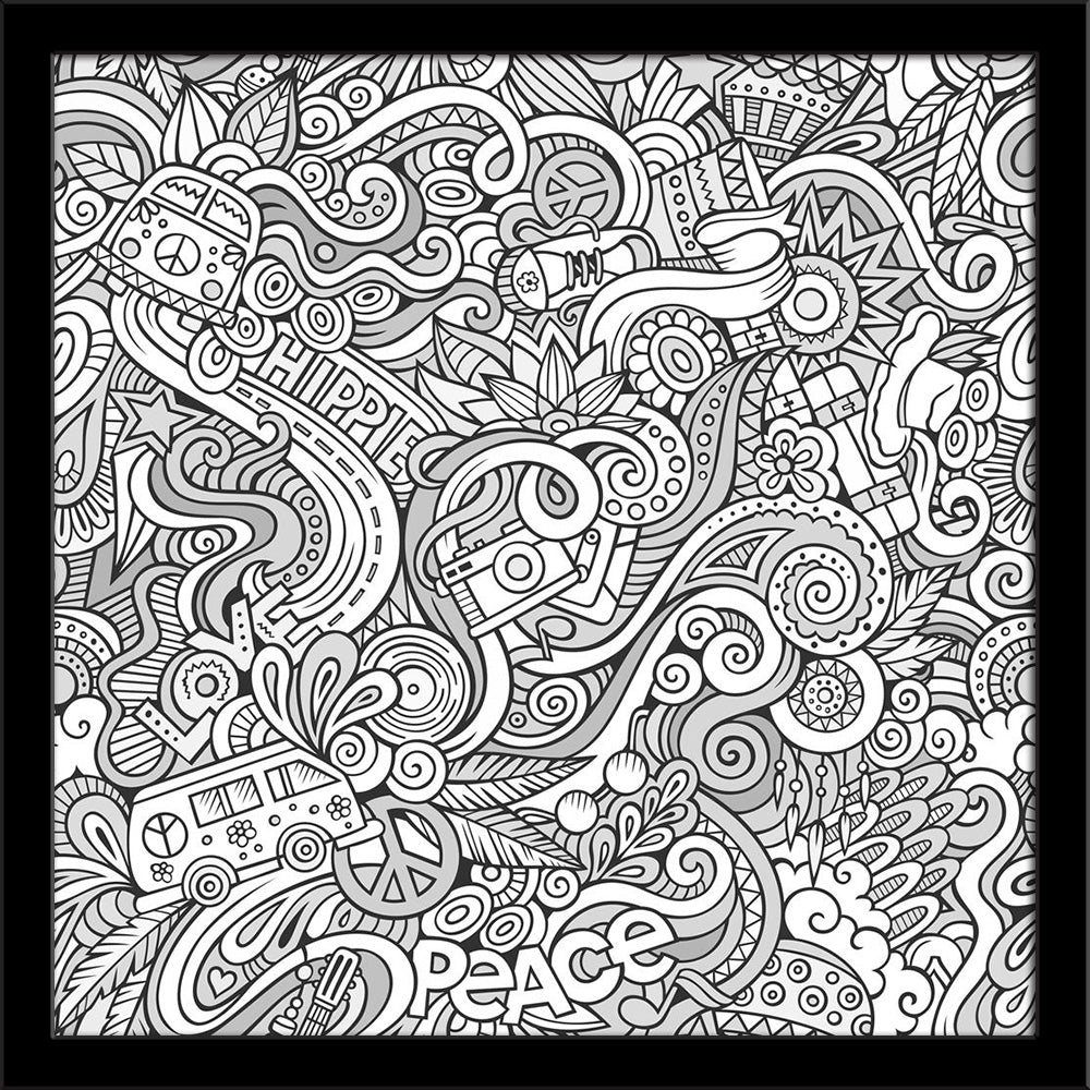 Hippie Style Cartoon Doodles Painting Poster Frame-Regular Art Framed-REG_FR-IC 5007011 IC 5007011, Abstract Expressionism, Abstracts, Ancient, Animated Cartoons, Art and Paintings, Botanical, Caricature, Cartoons, Culture, Ethnic, Floral, Flowers, Hand Drawn, Hearts, Historical, Holidays, Illustrations, Love, Medieval, Music, Music and Dance, Music and Musical Instruments, Nature, Patterns, People, Retro, Romance, Semi Abstract, Signs, Signs and Symbols, Sketches, Symbols, Traditional, Tribal, Vintage, Wor