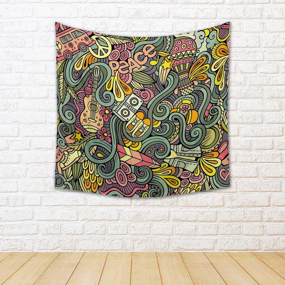 ArtzFolio Hippie Style Cartoon Doodles D3 Fabric Tapestry Wall Hanging-Tapestries-AZ5007013TAP_RF_R-0-Image Code 5007013 Vishnu Image Folio Pvt Ltd, IC 5007013, ArtzFolio, Tapestries, Abstract, Digital Art, hippie, style, cartoon, doodles, d3, fabric, tapestry, wall, hanging, hand-drawn, subject, theme, seamless, pattern., colorful, vector, background, room tapestry, hanging tapestry, huge tapestry, amazonbasics, tapestry cloth, fabric wall hanging, unique tapestries, wall tapestry, small tapestry, tapestry