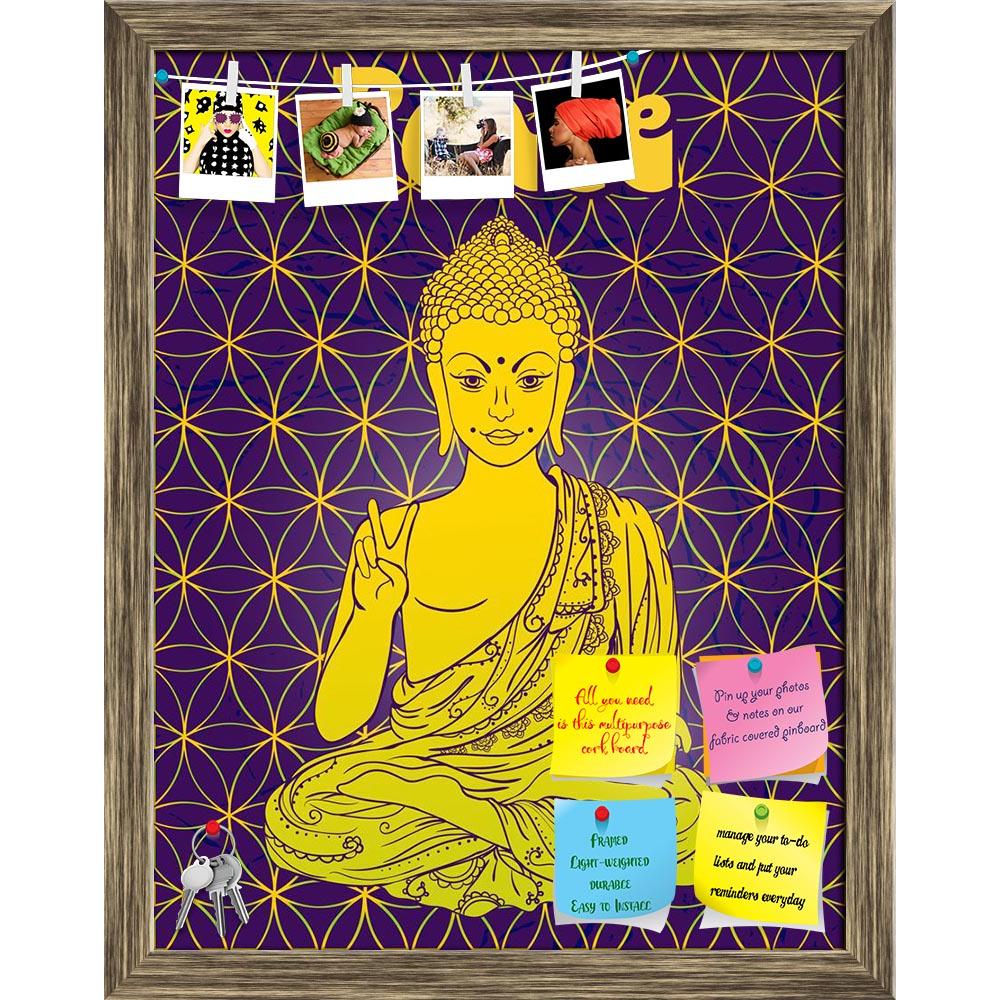 ArtzFolio Statue Of Lord Buddha In Lotus Meditation Position Printed Bulletin Board Notice Pin Board Soft Board | Framed-Bulletin Boards Framed-AZ5007018BLB_FR_RF_R-0-Image Code 5007018 Vishnu Image Folio Pvt Ltd, IC 5007018, ArtzFolio, Bulletin Boards Framed, Quotes, Religious, Traditional, Digital Art, statue, of, lord, buddha, in, lotus, meditation, position, printed, bulletin, board, notice, pin, soft, framed, meditation., geometric, element, hand, drawn., psychedelic, poster, style, 60's, 70's., sacred