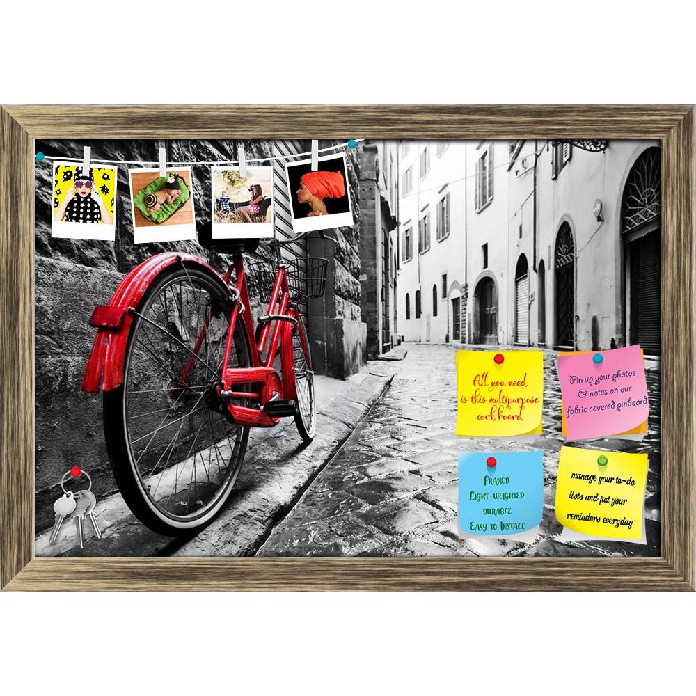 ArtzFolio Retro Vintage Red Bike in an Old Town Printed Bulletin Board Notice Pin Board Soft Board | Framed-Bulletin Boards Framed-AZ5007022BLB_FR_RF_R-0-Image Code 5007022 Vishnu Image Folio Pvt Ltd, IC 5007022, ArtzFolio, Bulletin Boards Framed, Places, Photography, retro, vintage, red, bike, in, an, old, town, printed, bulletin, board, notice, pin, soft, framed, street, bicycle, city, cycle, traditional, travel, european, romantic, artistic, style, europe, black, and, white, florence, italy, wall, wallpa