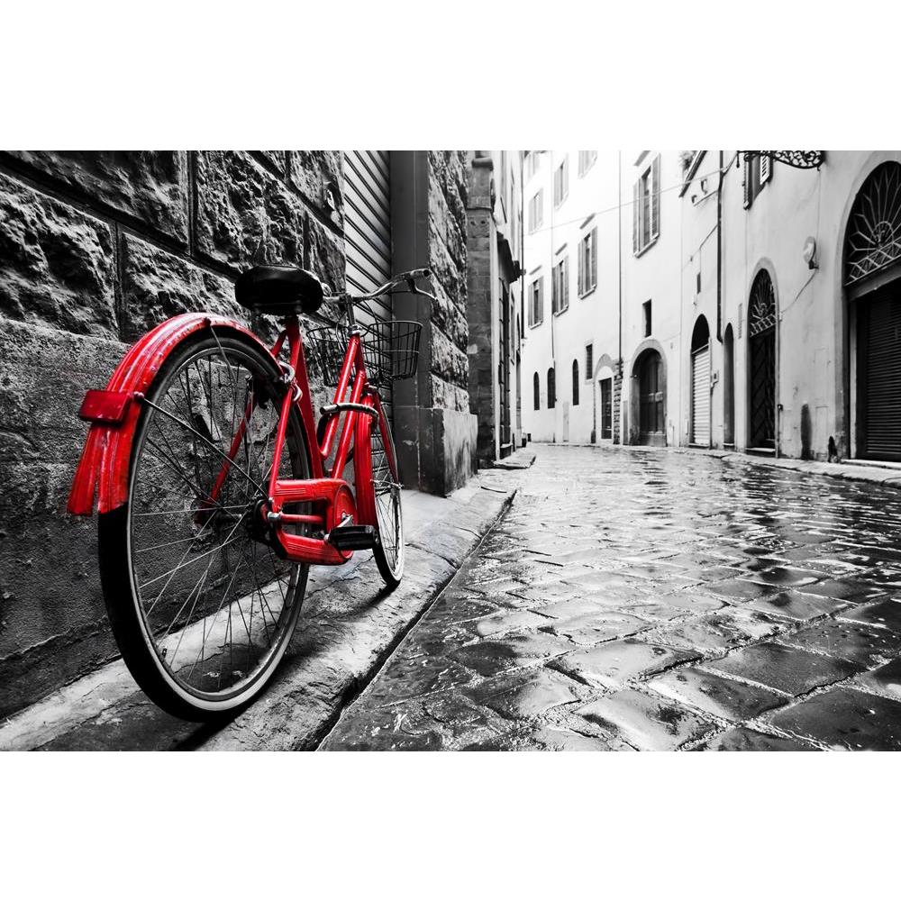 ArtzFolio Retro Vintage Red Bike in an Old Town Canvas Painting-Paintings MDF Framing-AZ5007022ART_UN_RF_R-0-Image Code 5007022 Vishnu Image Folio Pvt Ltd, IC 5007022, ArtzFolio, Paintings MDF Framing, Places, Photography, retro, vintage, red, bike, in, an, old, town, canvas, painting, street, bicycle, city, cycle, traditional, travel, european, romantic, artistic, style, europe, black, and, white, florence, italy, wall, wallpaper, stone, cobblestone, concept, conceptual, art, creative, creativity, poster, 