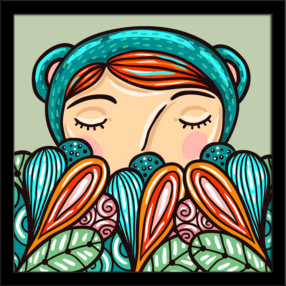 Cute Little Girl Hiding & Dreaming Painting Poster Frame-Regular Art Framed-REG_FR-IC 5007023 IC 5007023, Abstract Expressionism, Abstracts, Animated Cartoons, Art and Paintings, Baby, Caricature, Cartoons, Children, Fashion, Icons, Illustrations, Individuals, Kids, People, Portraits, Semi Abstract, Signs, Signs and Symbols, cute, little, girl, hiding, dreaming, painting, poster, frame, abstract, art, bear, beautiful, beauty, blue, cartoon, character, child, closed, color, design, doodle, dream, ears, eyes,