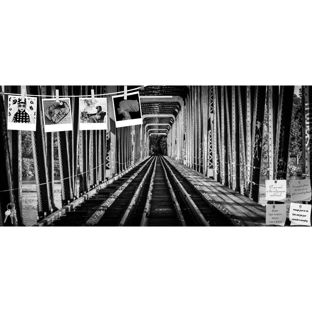 ArtzFolio Railway Bridge & Tracks From Yesteryear in Canada Printed Bulletin Board Notice Pin Board Soft Board | Frameless-Bulletin Boards Frameless-AZ5007044BLB_FL_RF_R-0-Image Code 5007044 Vishnu Image Folio Pvt Ltd, IC 5007044, ArtzFolio, Bulletin Boards Frameless, Places, Photography, railway, bridge, tracks, from, yesteryear, in, canada, printed, bulletin, board, notice, pin, soft, frameless, single, point, perspective., black, white, view, down, old, yesteryear., ottawa, canada., pin up board, push pi
