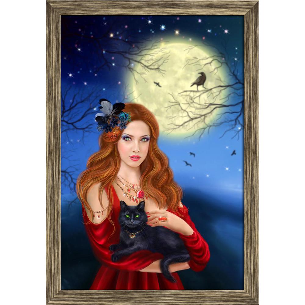 ArtzFolio Night Landscape with Sorcerer, Moon, Black Cat Canvas Painting Synthetic Frame-Paintings Synthetic Framing-AZ5007046ART_FR_RF_R-0-Image Code 5007046 Vishnu Image Folio Pvt Ltd, IC 5007046, ArtzFolio, Paintings Synthetic Framing, Fantasy, Portraits, Digital Art, night, landscape, with, sorcerer, moon, black, cat, canvas, painting, synthetic, frame, framed, print, wall, for, living, room, poster, pitaara, box, large, size, drawing, art, split, big, office, reception, photography, of, kids, panel, de