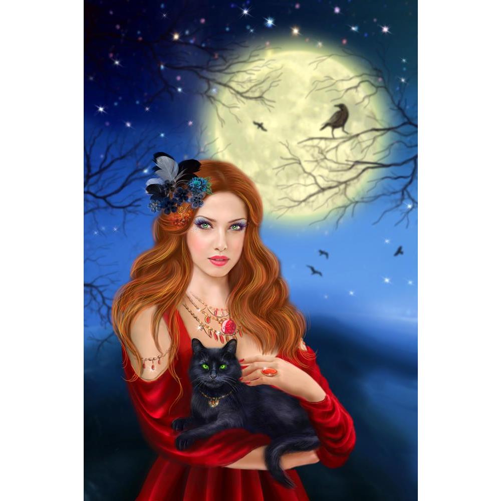 ArtzFolio Night Landscape with Sorcerer, Moon, Black Cat Canvas Painting-Paintings MDF Framing-AZ5007046ART_UN_RF_R-0-Image Code 5007046 Vishnu Image Folio Pvt Ltd, IC 5007046, ArtzFolio, Paintings MDF Framing, Fantasy, Portraits, Digital Art, night, landscape, with, sorcerer, moon, black, cat, canvas, painting, framed, print, wall, for, living, room, frame, poster, pitaara, box, large, size, drawing, art, split, big, office, reception, photography, of, kids, panel, designer, decorative, amazonbasics, repri