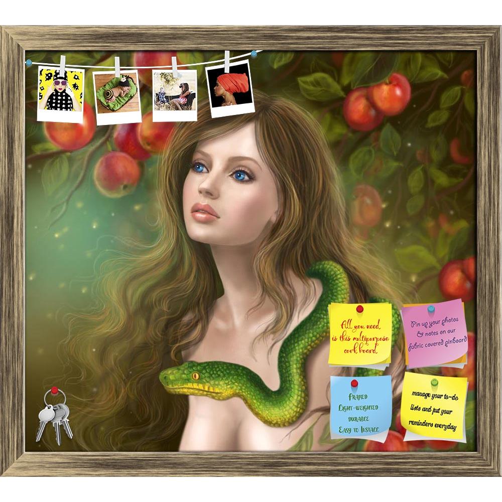 ArtzFolio Young Woman Eve & Snake Printed Bulletin Board Notice Pin Board Soft Board | Framed-Bulletin Boards Framed-AZ5007056BLB_FR_RF_R-0-Image Code 5007056 Vishnu Image Folio Pvt Ltd, IC 5007056, ArtzFolio, Bulletin Boards Framed, Fantasy, Portraits, Digital Art, young, woman, eve, snake, printed, bulletin, board, notice, pin, soft, framed, apple, temptation., beautiful, snake., apple., illustration., pin up board, push pin board, extra large cork board, big pin board, notice board, small bulletin board,
