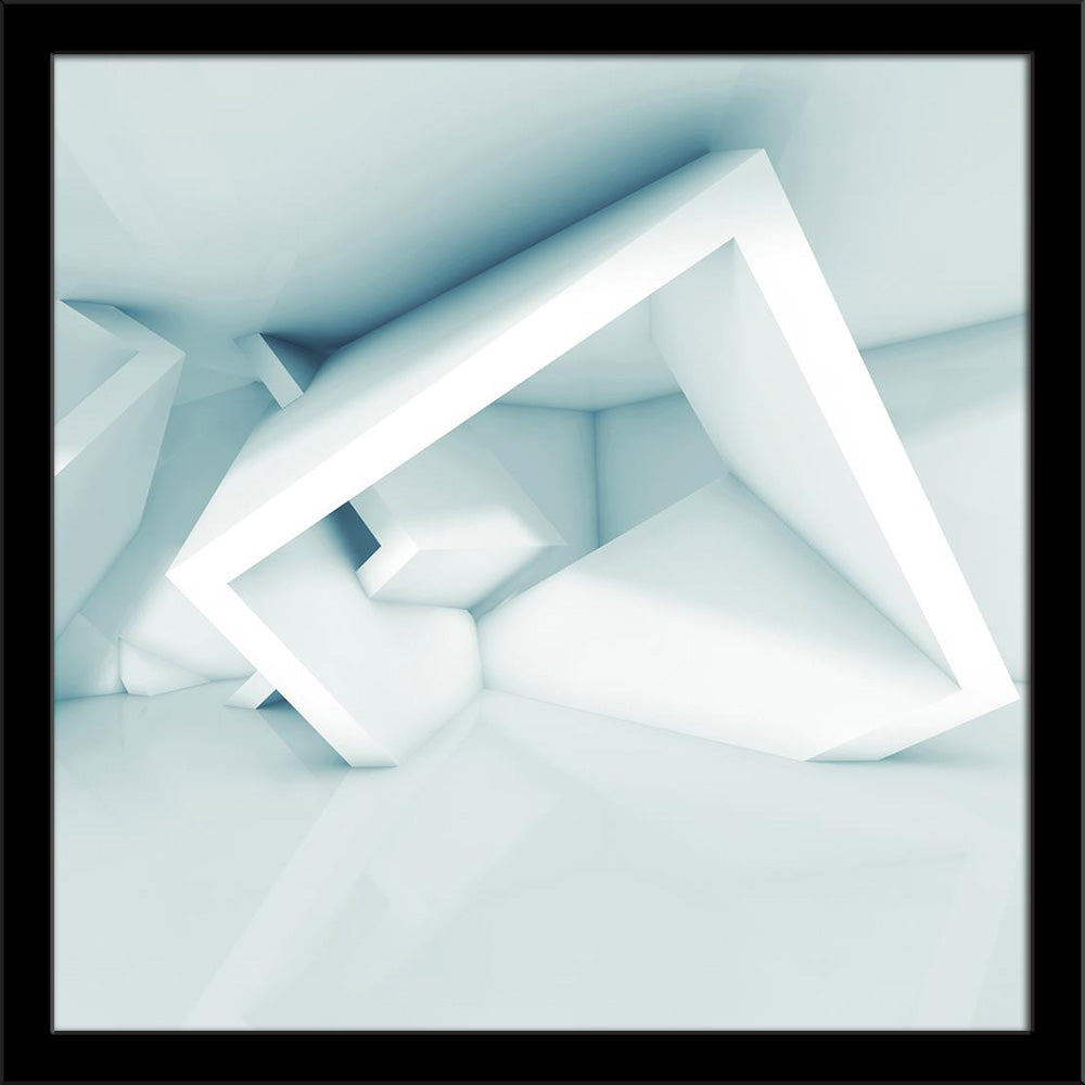 Abstract Intersected Cubic Structures Painting Poster Frame - Regular Art Framed - ArtzFolio.com