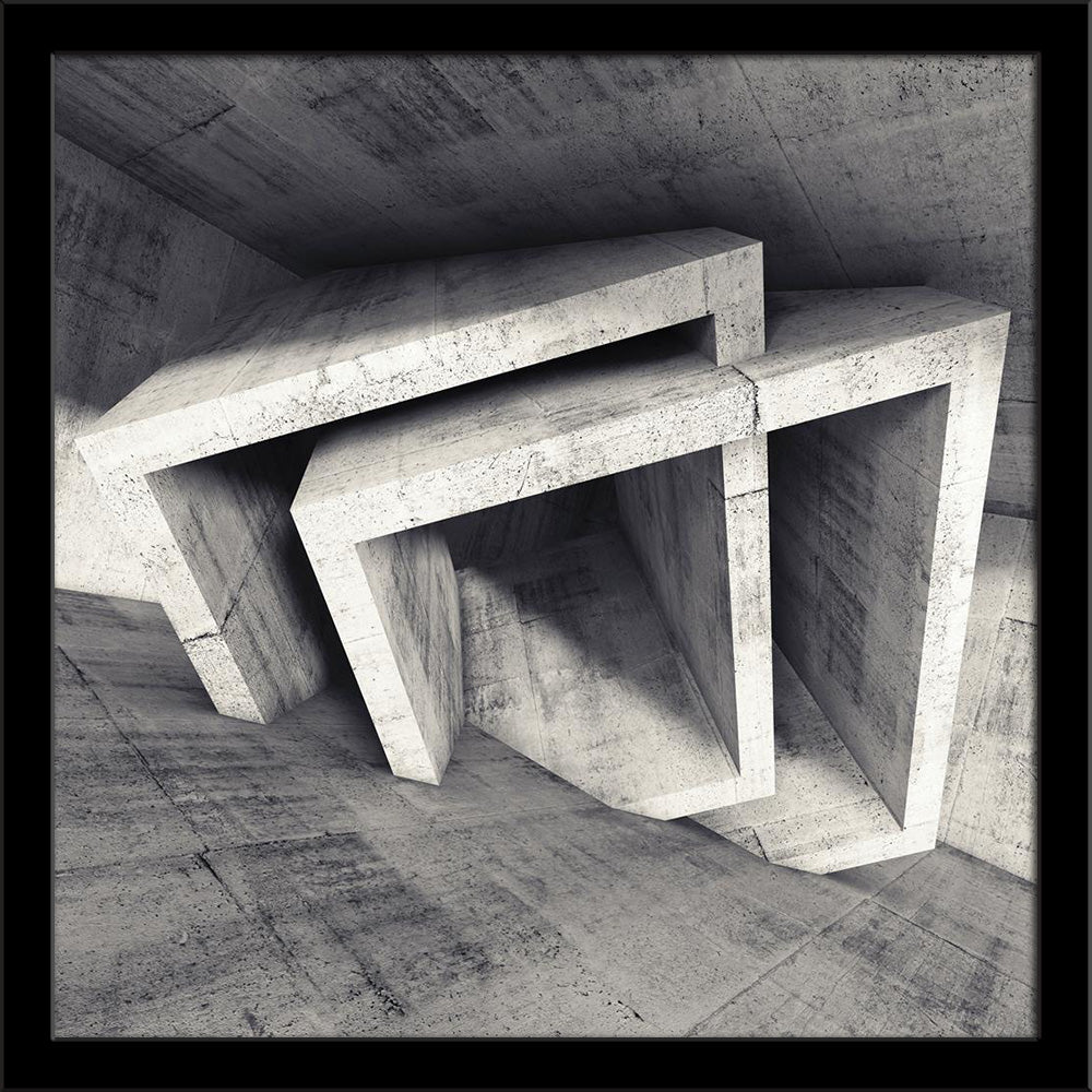 Abstract Chaotic Cubic Structures Painting Poster Frame - Regular Art Framed - ArtzFolio.com