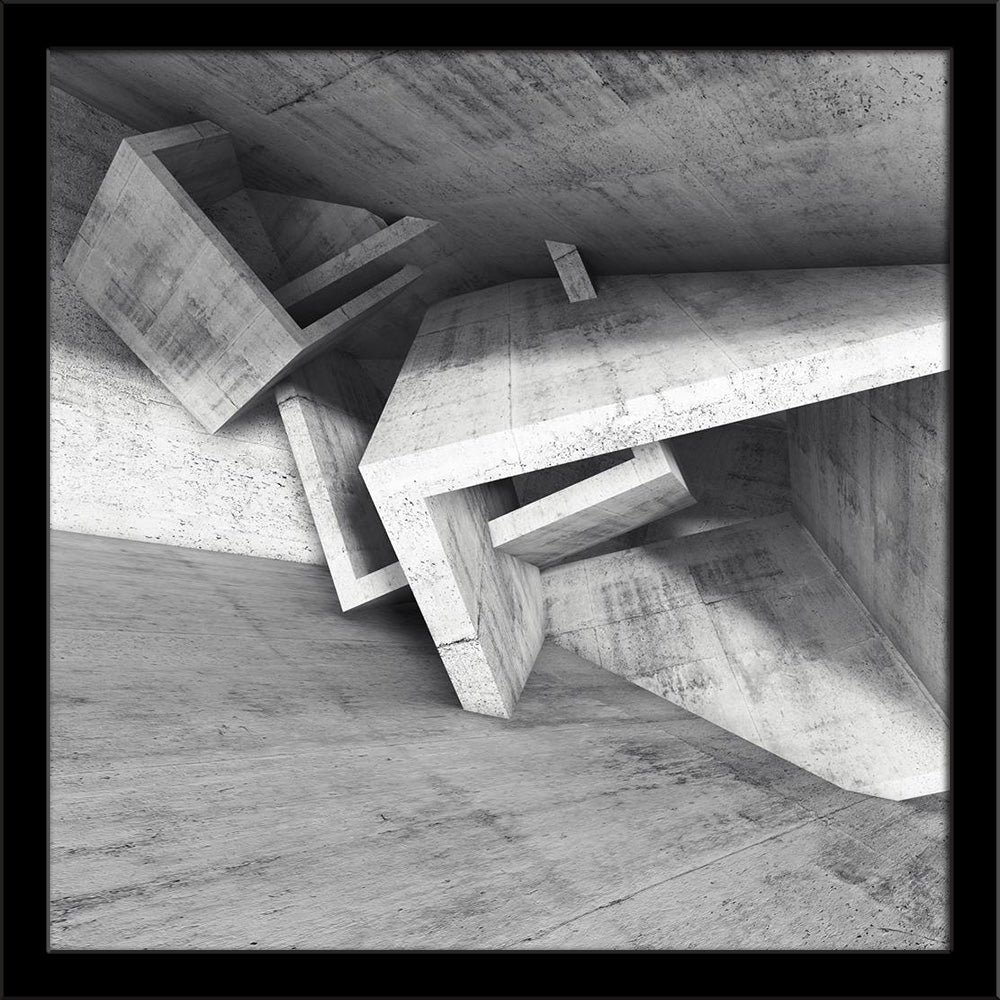 Abstract Chaotic Cubic Structures Painting Poster Frame - Regular Art Framed - ArtzFolio.com