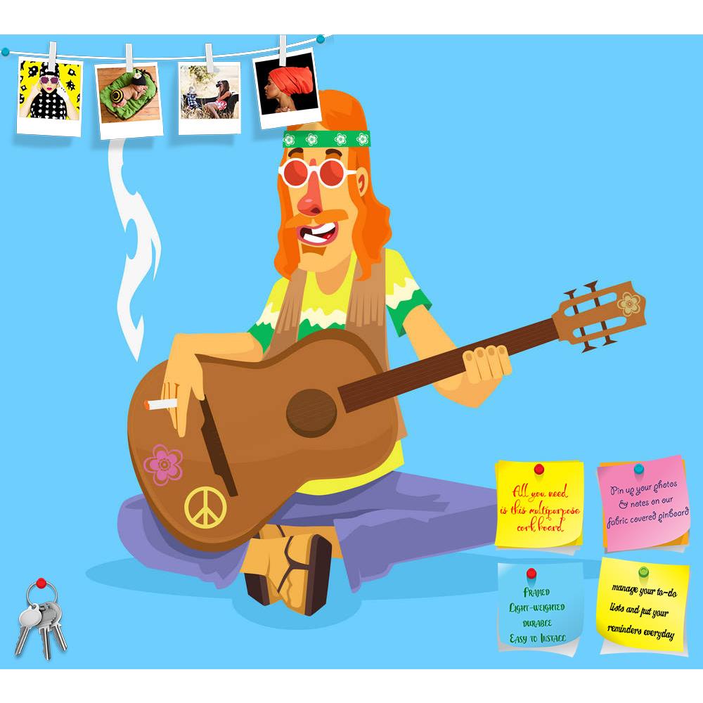 ArtzFolio Hippie Man Plays Guitar Printed Bulletin Board Notice Pin Board Soft Board | Frameless-Bulletin Boards Frameless-AZ5007121BLB_FL_RF_R-0-Image Code 5007121 Vishnu Image Folio Pvt Ltd, IC 5007121, ArtzFolio, Bulletin Boards Frameless, Kids, Music & Dance, Digital Art, hippie, man, plays, guitar, printed, bulletin, board, notice, pin, soft, frameless, guitar., vector, flat, cartoon, illustration, pin up board, push pin board, extra large cork board, big pin board, notice board, small bulletin board, 