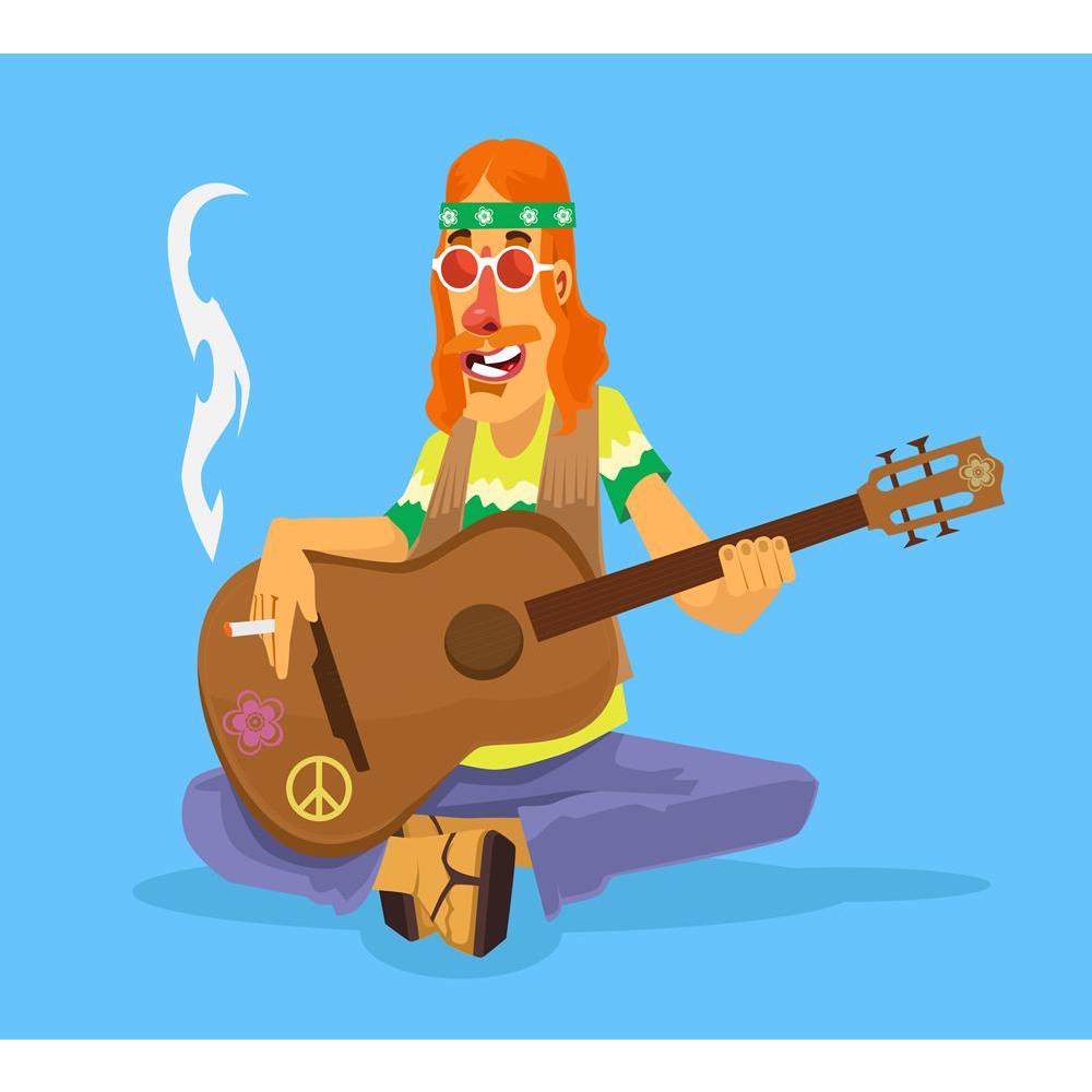 ArtzFolio Hippie Man Plays Guitar Unframed Premium Canvas Painting-Paintings Unframed Premium-AZ5007121ART_UN_RF_R-0-Image Code 5007121 Vishnu Image Folio Pvt Ltd, IC 5007121, ArtzFolio, Paintings Unframed Premium, Kids, Music & Dance, Digital Art, hippie, man, plays, guitar, unframed, premium, canvas, painting, large, size, print, wall, for, living, room, without, frame, decorative, poster, art, pitaara, box, drawing, photography, amazonbasics, big, designer, office, reception, reprint, bedroom, panel, pan