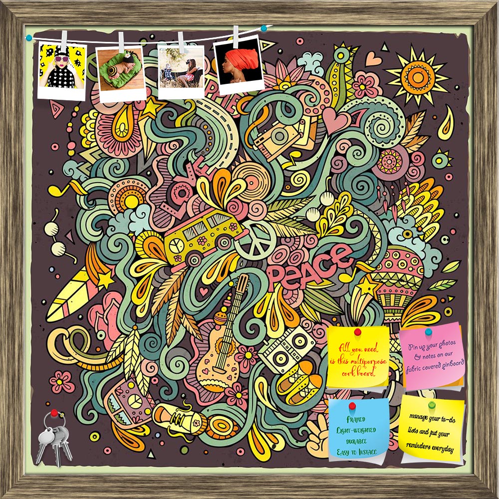 ArtzFolio Hippie Cartoon Doodles D1 Printed Bulletin Board Notice Pin Board Soft Board | Framed-Bulletin Boards Framed-AZ5007122BLB_FR_RF_R-0-Image Code 5007122 Vishnu Image Folio Pvt Ltd, IC 5007122, ArtzFolio, Bulletin Boards Framed, Abstract, Digital Art, hippie, cartoon, doodles, d1, printed, bulletin, board, notice, pin, soft, framed, hand-drawn, illustration., colorful, detailed, lots, objects, vector, background, pin up board, push pin board, extra large cork board, big pin board, notice board, small