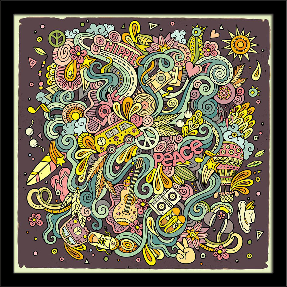 Hippie Cartoon Doodles Painting Poster Frame-Regular Art Framed-REG_FR-IC 5007122 IC 5007122, Abstract Expressionism, Abstracts, Ancient, Animated Cartoons, Art and Paintings, Botanical, Caricature, Cartoons, Culture, Ethnic, Floral, Flowers, Hand Drawn, Hearts, Historical, Holidays, Illustrations, Love, Medieval, Music, Music and Dance, Music and Musical Instruments, Nature, People, Retro, Romance, Semi Abstract, Signs, Signs and Symbols, Symbols, Traditional, Tribal, Vintage, World Culture, hippie, cartoo