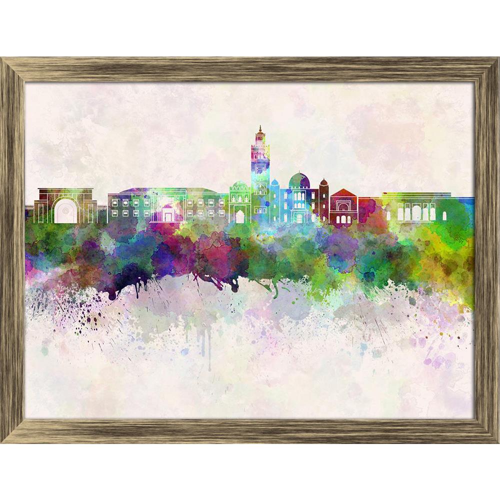 ArtzFolio Marrakesh, western Morocco, Skyline in Watercolor Canvas Painting Synthetic Frame-Paintings Synthetic Framing-AZ5007138ART_FR_RF_R-0-Image Code 5007138 Vishnu Image Folio Pvt Ltd, IC 5007138, ArtzFolio, Paintings Synthetic Framing, Places, Fine Art Reprint, marrakesh, western, morocco, skyline, in, watercolor, canvas, painting, synthetic, frame, framed, print, wall, for, living, room, with, poster, pitaara, box, large, size, drawing, art, split, big, office, reception, photography, of, kids, panel