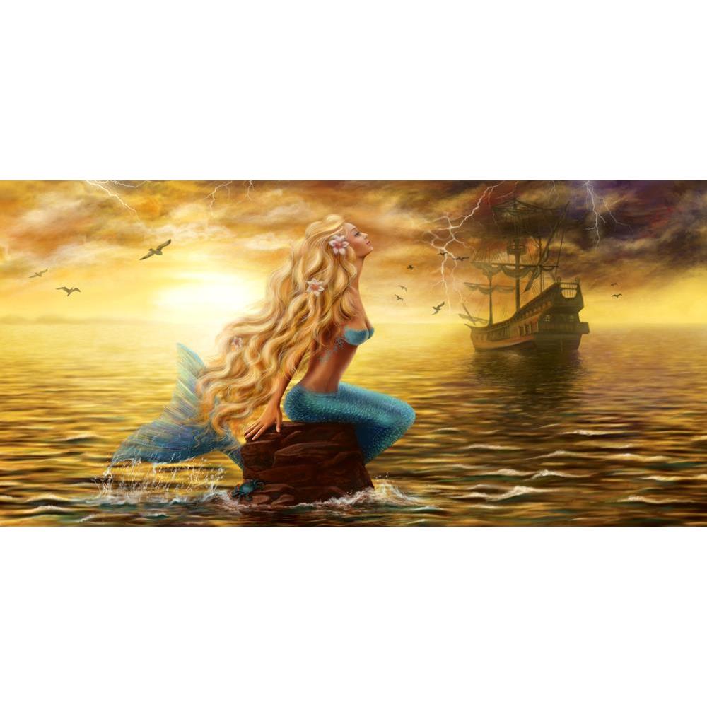ArtzFolio Princess Sea Mermaid with Ghost Ship Canvas Painting-Paintings MDF Framing-AZ5007139ART_UN_RF_R-0-Image Code 5007139 Vishnu Image Folio Pvt Ltd, IC 5007139, ArtzFolio, Paintings MDF Framing, Fantasy, Landscapes, Digital Art, princess, sea, mermaid, with, ghost, ship, canvas, painting, framed, print, wall, for, living, room, frame, poster, pitaara, box, large, size, drawing, art, split, big, office, reception, photography, of, kids, panel, designer, decorative, amazonbasics, reprint, small, bedroom