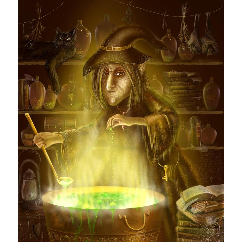 ArtzFolio Magician Old Witch Cooks A Potion Canvas Painting-Paintings MDF Framing-AZ5007145ART_UN_RF_R-0-Image Code 5007145 Vishnu Image Folio Pvt Ltd, IC 5007145, ArtzFolio, Paintings MDF Framing, Fantasy, Digital Art, magician, old, witch, cooks, a, potion, canvas, painting, framed, print, wall, for, living, room, with, frame, poster, pitaara, box, large, size, drawing, art, split, big, office, reception, photography, of, kids, panel, designer, decorative, amazonbasics, reprint, small, bedroom, on, scener