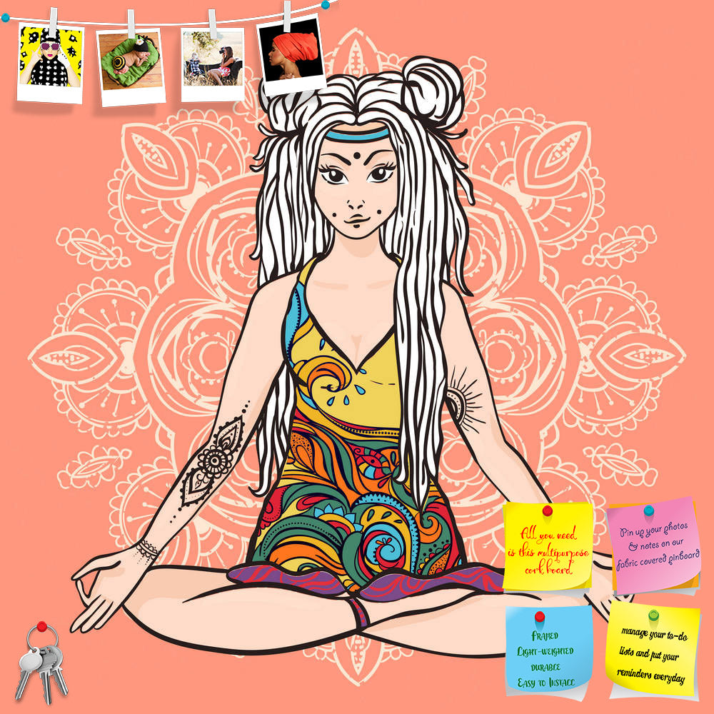 ArtzFolio Hippie Girl With Dreadlocks in Yoga Poses Printed Bulletin Board Notice Pin Board Soft Board | Frameless-Bulletin Boards Frameless-AZ5007159BLB_FL_RF_R-0-Image Code 5007159 Vishnu Image Folio Pvt Ltd, IC 5007159, ArtzFolio, Bulletin Boards Frameless, Religious, Traditional, Digital Art, hippie, girl, with, dreadlocks, in, yoga, poses, printed, bulletin, board, notice, pin, soft, frameless, style, love, music, hand-written, fonts, hand-drawn, doodle, background, textures., hippy, color, vector, ill