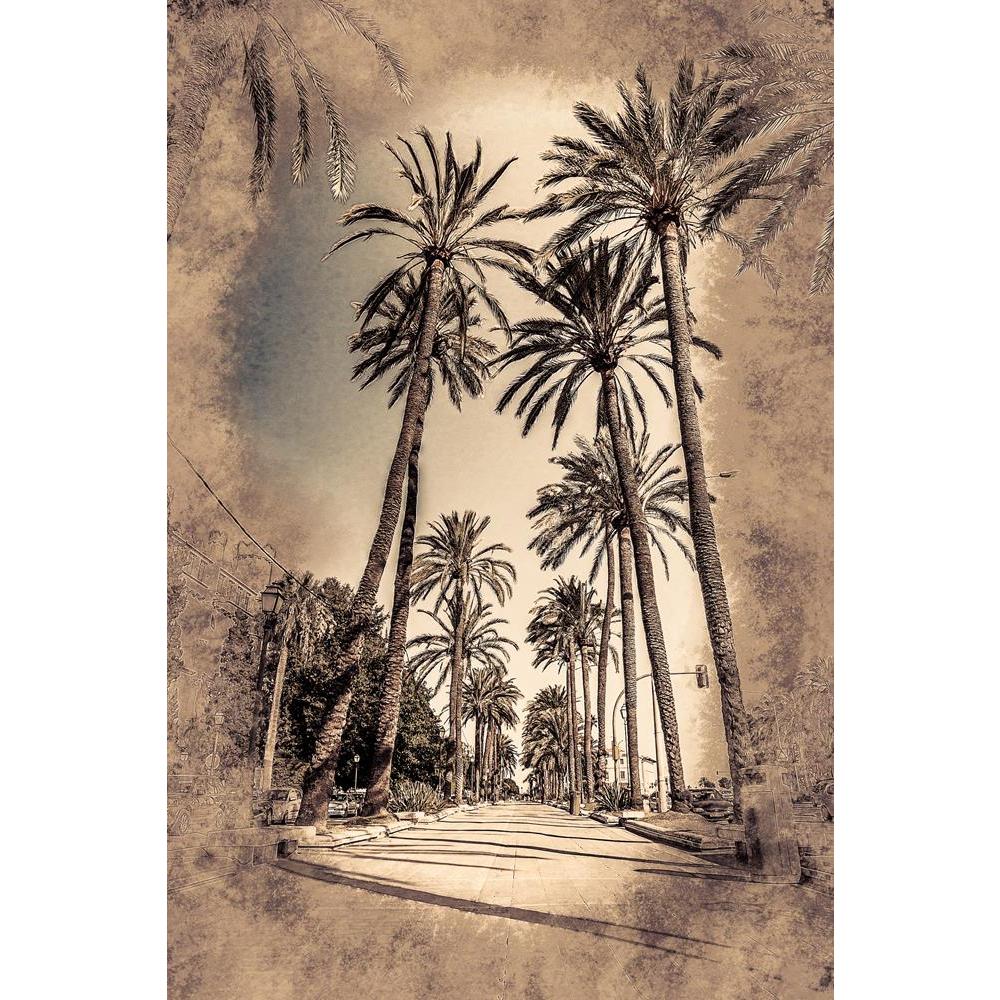 ArtzFolio Palm Trees Along Coast In Palma De Mallorca, Spain D5 Canvas Painting-Paintings MDF Framing-AZ5007166ART_UN_RF_R-0-Image Code 5007166 Vishnu Image Folio Pvt Ltd, IC 5007166, ArtzFolio, Paintings MDF Framing, Landscapes, Vintage, Fine Art Reprint, palm, trees, along, coast, in, palma, de, mallorca, spain, d5, canvas, painting, framed, print, wall, for, living, room, with, frame, poster, pitaara, box, large, size, drawing, art, split, big, office, reception, photography, of, kids, panel, designer, d