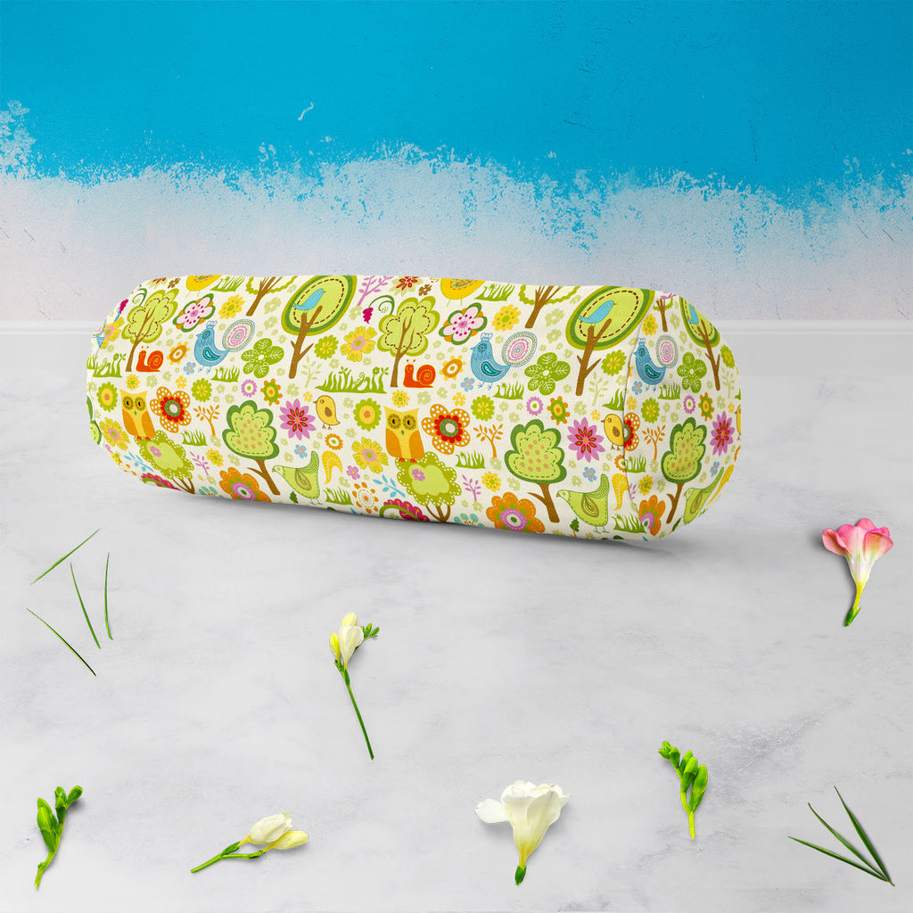 Chirpy Bird, Birds, Botanical, Floral, Flowers, Nature, Patterns, 16x6, 24x9, bolster, booster, canvas, case, cotton, cover, cushion, custom, cylinder, diwan, drawstring, gol, long, masand, maslan, masland, neck, piece, pillow, round, set of 2, single, tube, velvet, , , , 