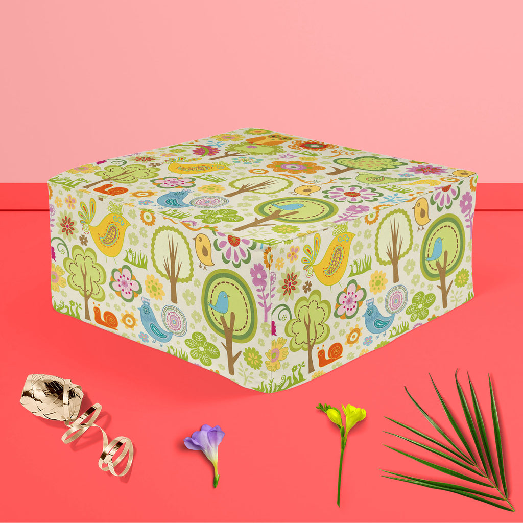 Chirpy Bird, Birds, Botanical, Floral, Flowers, Nature, Patterns, bean, bedroom, bedside, canvas, chair, comfy, corner, couch, fabric, fluffy, footrest, footstool, furniture, kids, living, office, ottoman, padded, poofs, pouf, pouffe, puffy, room, round, sofa, stool, , , , 