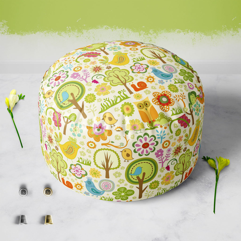 Chirpy Bird, Birds, Botanical, Floral, Flowers, Nature, Patterns, bean, bedroom, bedside, canvas, chair, comfy, corner, couch, fabric, fluffy, footrest, footstool, furniture, kids, living, office, ottoman, padded, poofs, pouf, pouffe, puffy, room, round, sofa, stool, , , , 