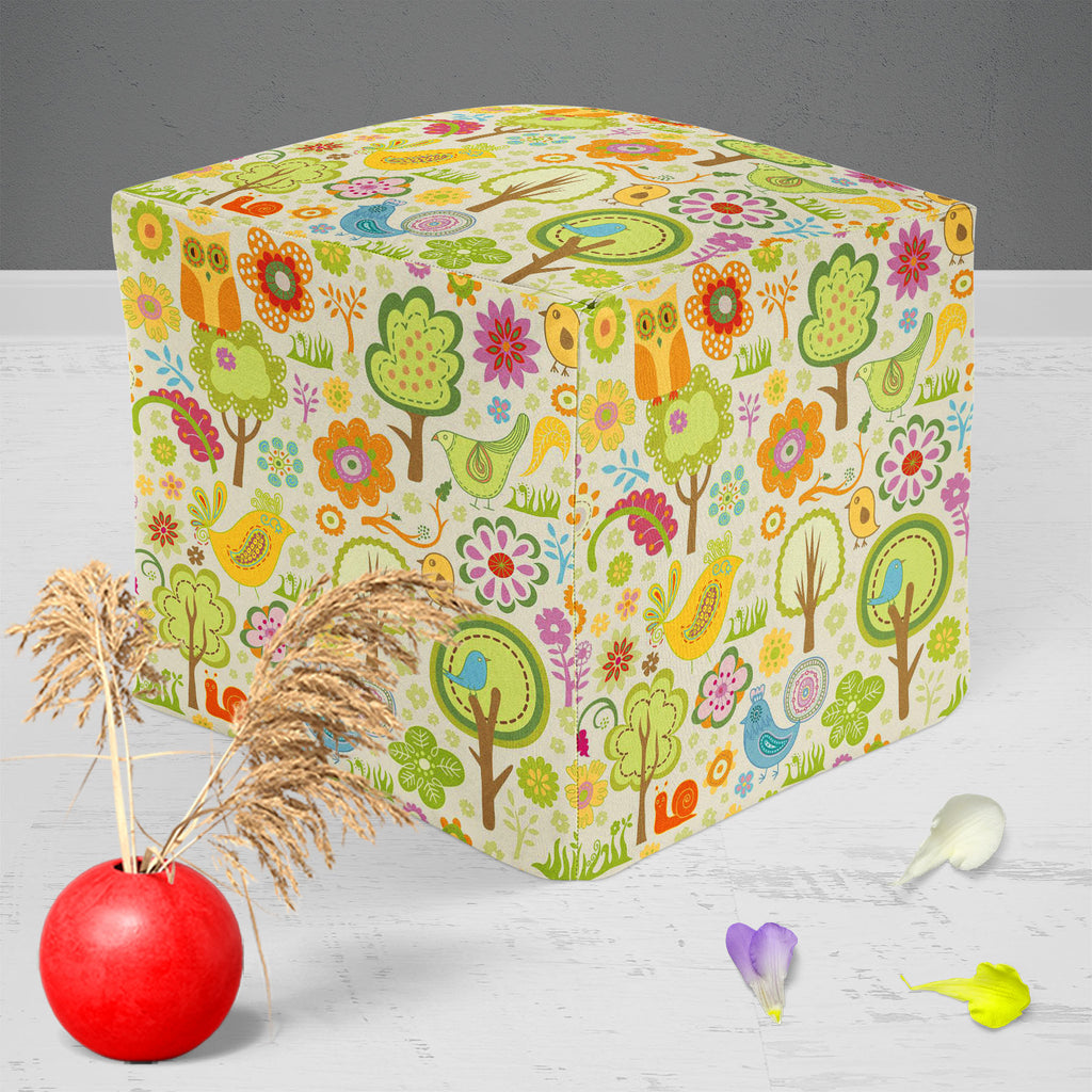 Chirpy Bird, Birds, Botanical, Floral, Flowers, Nature, Patterns, bean, bedroom, bedside, canvas, chair, comfy, corner, couch, fabric, fluffy, footrest, footstool, furniture, kids, living, office, ottoman, padded, poofs, pouf, pouffe, puffy, room, round, sofa, stool, , , , 